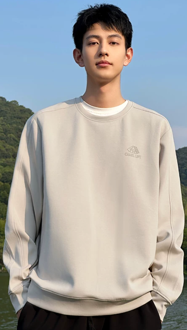 CAMEL Men’s Crewneck Sweatshirt (Spring/Summer 2026) | Couples Pullover Long Sleeve